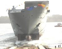 The launch of LHD 1's hull